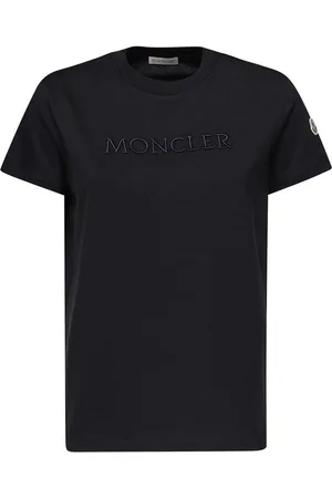 Moncler T-shirt con logo ricamato a tono tono