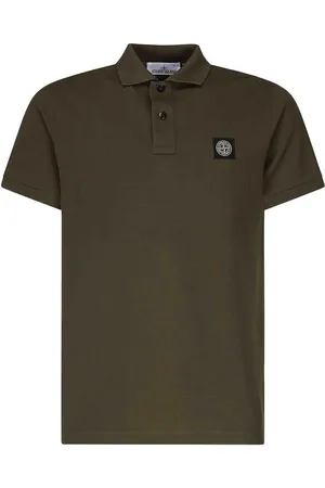Stone Island Stretch Pique Polo Shirt con patch logo