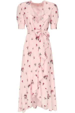 Alessandra Rich Vestito avvolgente stampato a rosa