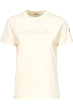 Moncler T-shirt con logo ricamato a tono tono