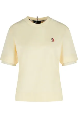 Moncler T-shirt in cotone avorio