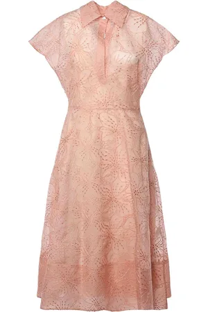 GENNY Vestito di seta con ricamo orchidea