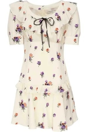 Alessandra Rich Mini Vestito stampato con rosa