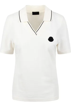Moncler Polo In Piquet Di Cotone Con Patch Logato