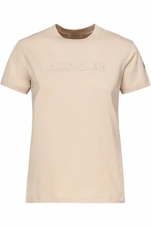 Moncler T-shirt con logo ricamato a tono tono
