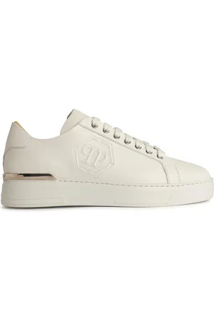 Philipp Plein Sneaker in pelle bianca esagonale