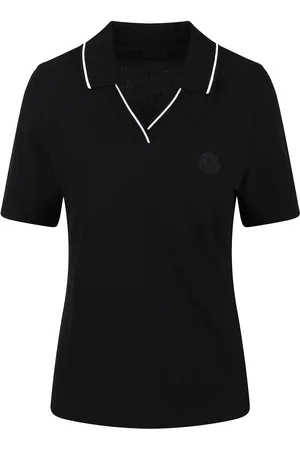 Moncler Polo In Piquet Di Cotone Con Patch Logato