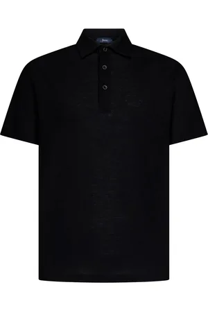 HERNO Polo nera a maniche corte