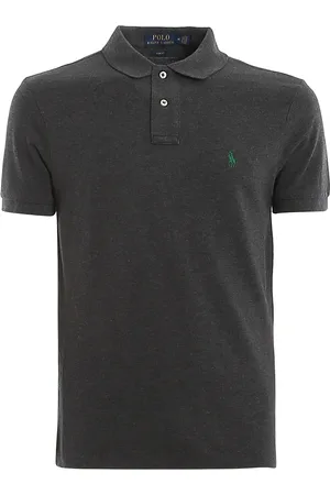 Ralph Lauren Polo grigia in cotone con ricamo logo