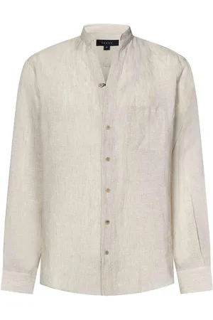 Sease Camicia a coda di pesce in lino color sabbia