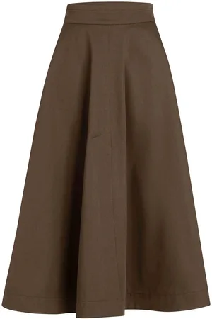 Patou Gonna midi gabardina di cotone biologico