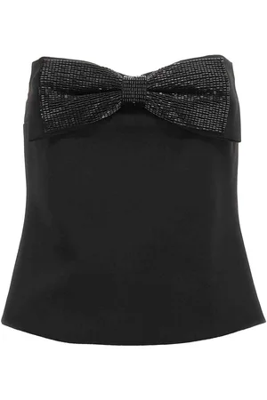 Self-Portrait Top Black Crepe Bandeau