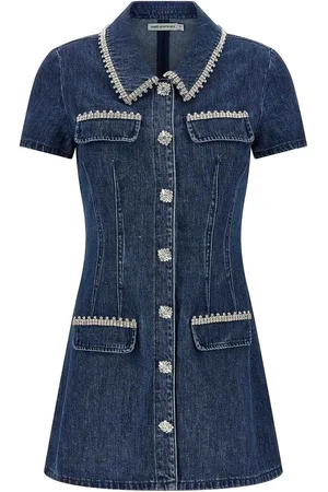 Self-Portrait Mini Vestito con colletto in