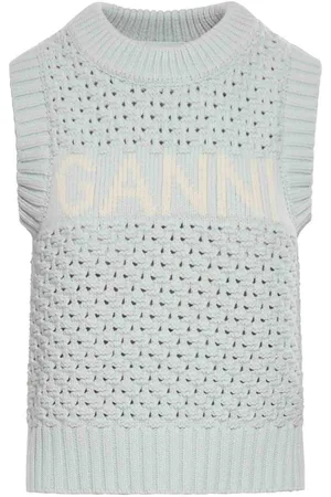 Ganni Gilet In Cotone Con Logo