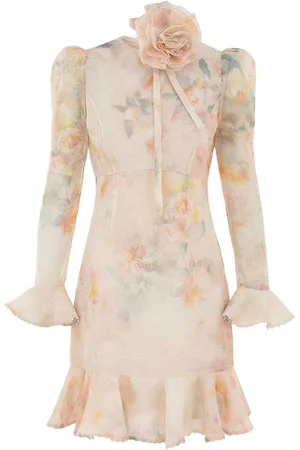 ZIMMERMANN Miniabito a fiori schiacciati