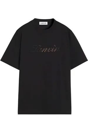 Lanvin T-shirt del logo dello script di denim