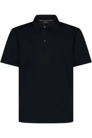 BRIONI Polo Nera In Cotone Gasato
