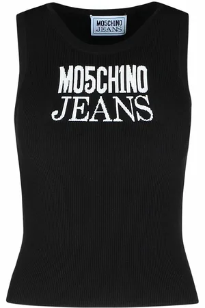 Moschino Canotta di miscela viscosa nera