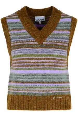 Ganni Green Alpaca Blend Vest