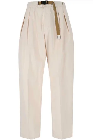 White Sand Pantaloni Palazzo Con Cintura