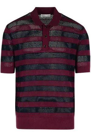 DRIES VAN NOTEN Mercy Borgogna viscosa miscela polo