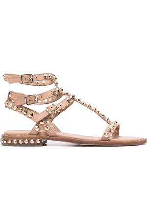 Ash Sandali multicinturino in pelle con borchie