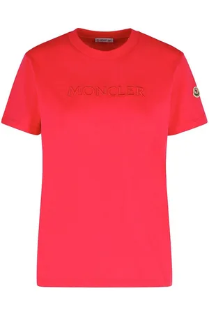 Moncler T-shirt di cotone Fuchsia