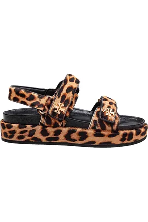 Tory Burch Sandalo Kira In Pelle Con Stampa Leopard