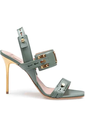 Balmain Sandalo In Pelle Colore Verde