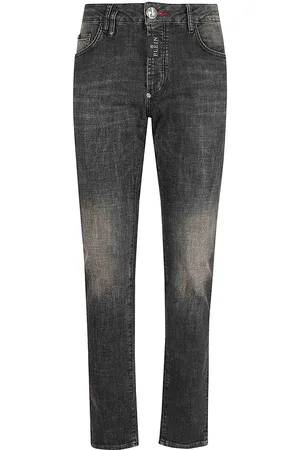Philipp Plein Pantaloni tagliati in denim super dritti
