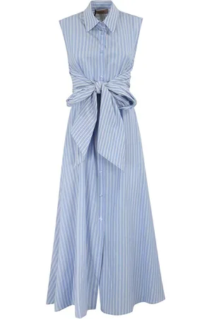 Twin-Set Abito a strisce in poplin di cotone