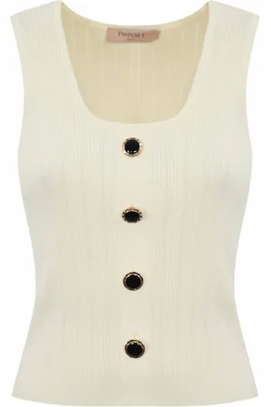 Twin-Set Top a maglia con bottoni decorativi