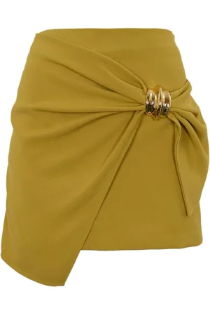Elisabetta Franchi Gonna in crepe fluida con macro prua