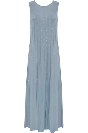 D.EXTERIOR Lungo abito viscoso con paillettes