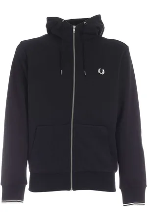 Fred Perry Felpa nera con ricamo logo bianco