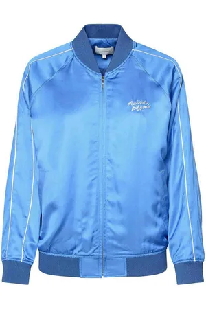 Maison Kitsuné Giacca Teddy in viscosa azzurra