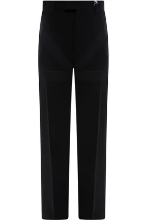Salvatore Ferragamo Pantalone in lana vergine con inserti in raso