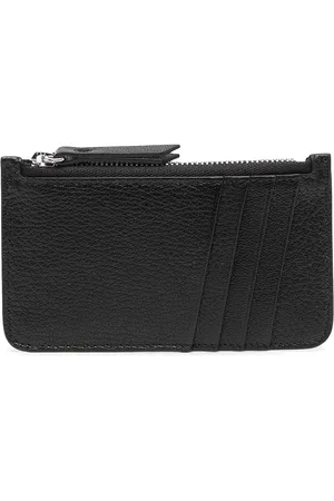 Maison Margiela Portafoglio con zip in pelle nera