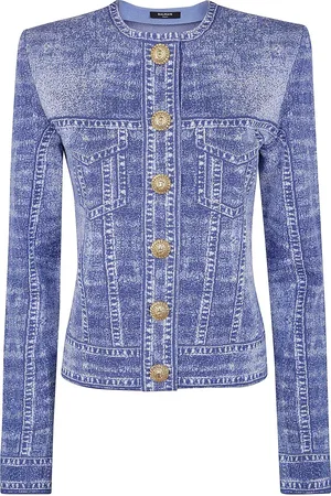 Balmain Cardigan effetto denim