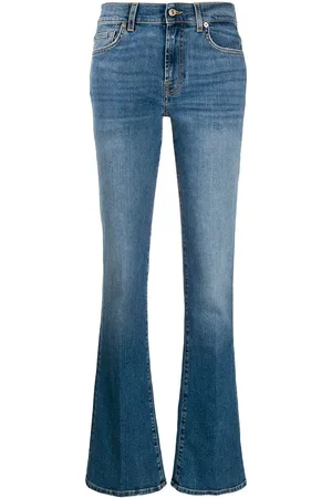 7 for all Mankind Jeans svasati in misto cotone azzurro