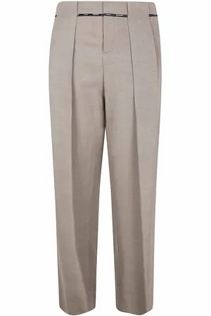 Balmain Pantaloni pieghettati di taupe cupro
