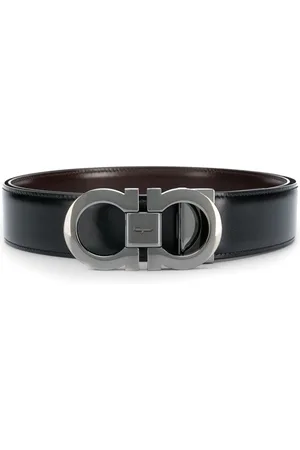 Salvatore Ferragamo Cintura in pelle con logo inciso
