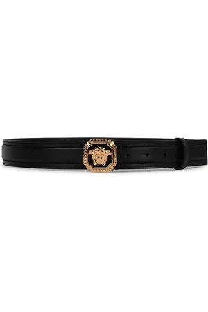 VERSACE Cintura in pelle nera