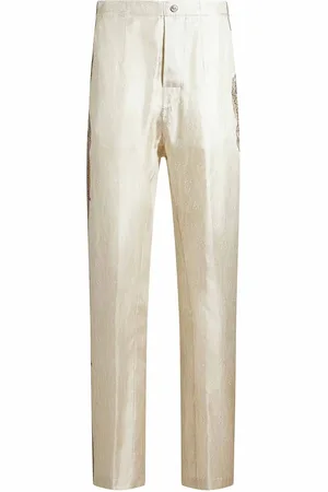 Etro Pantaloni di seta avorio