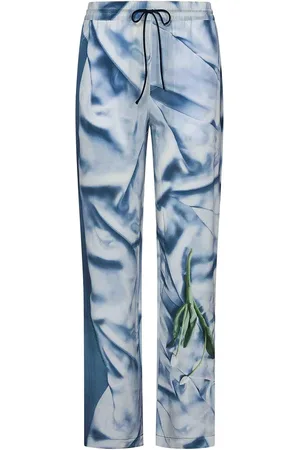 Victoria Beckham Bottom del pigiama satinato di seta azzurro