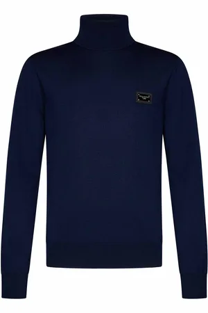 Dolce & Gabbana Blue *Icon Virgin Wool Turtleneck Swater