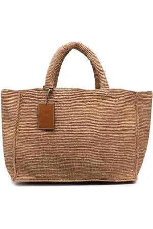 MANEBI Borsa tote grande in rafia Sunset