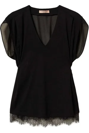 Twin-Set Top in pizzo plissettato