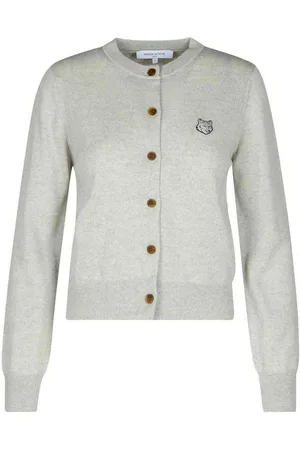 Maison Kitsuné Cardigan in lana chiaro