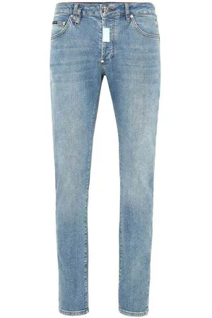 Philipp Plein Denim Super Straight Cut Panters Esagono